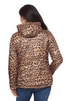 ❤️ Up to Plus ❤️ Womens Black Reversible Quilted Ocelot Print Jacket db783